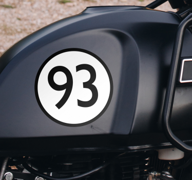 Lekerekített klasszikus szám Matrica Motorkerékpárok - TenStickers