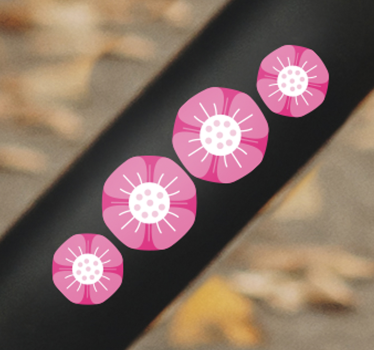 Lekerekített virágok kerékpáros matrica - TenStickers