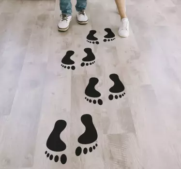 Lépés lábnyomok vinyl matrica padlólap - TenStickers