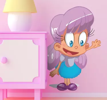 Lila hajú lány matrica - TenStickers