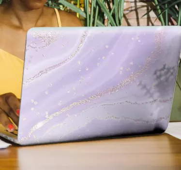 Lila márvány laptop matrica - TenStickers