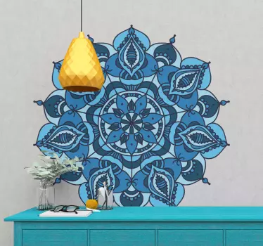 Lótusz kék mandala virág fali dekoráció - TenStickers