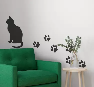 Macska és a pálya kisállat matricák - TenStickers