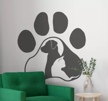 Macska és kutya mancs nyomtatás kisállat matricák - TenStickers