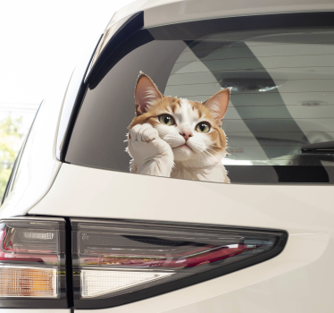 Macska gondolkodik autó matrica - TenStickers