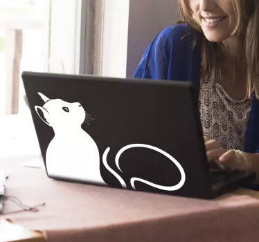 Macska laptop matrica - TenStickers