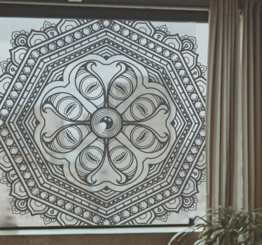 Macska szem mandala stílusú ablak matrica - TenStickers