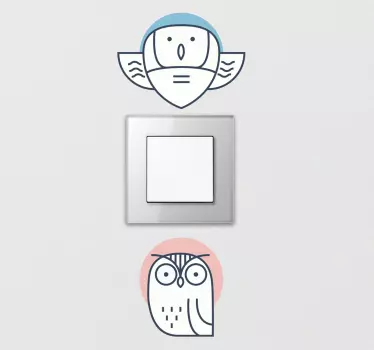 Madár és bagoly fénykapcsoló madár falmatrica - TenStickers