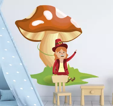 Manó és gomba fantázia matrica - TenStickers