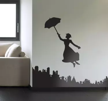 Mary poppins sziluett matrica - TenStickers