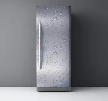 Matrica Hűtő vinilo textura gris con gotas - TenStickers