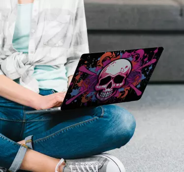 Matrica laptophoz graffitis koponya - TenStickers