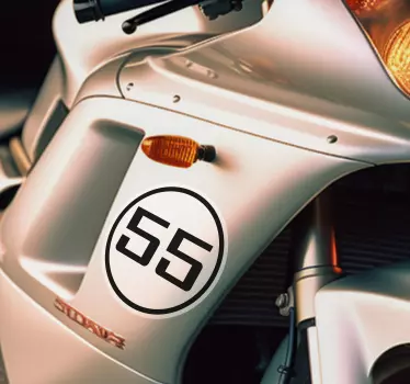 Matrica Motorkerékpárok personalizált lekerekített szám - TenStickers