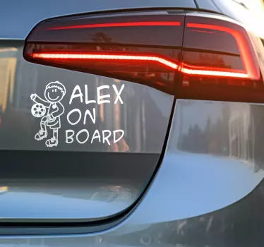 Matrica Személyre szabott futball gyerek a fedélzeten - TenStickers