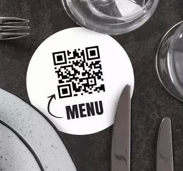 Matrica Személyre szabott kerek qr kód - TenStickers