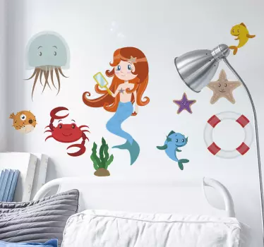 Matróz és tengeri élet tárgyak matricák - TenStickers