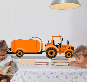 Mezőgazdasági termelő traktor játék matrica szántás - TenStickers