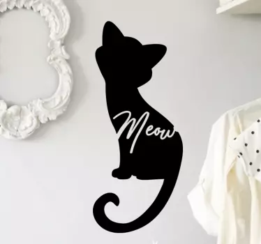 Miau macska sziluett fali matrica - TenStickers