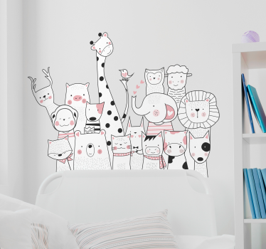 Minimalista állatrajzú fejtámla falmatrica - TenStickers