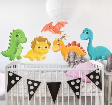 Minimalista dinoszauruszok sárkányfal matrica - TenStickers