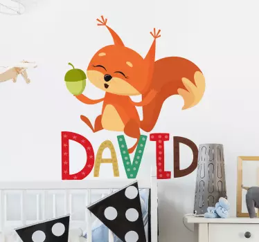 Mókus név illusztráció fal art - TenStickers