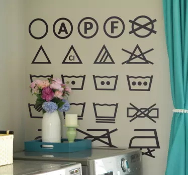 Mosógép ikonok jel matricák - TenStickers