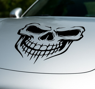 Mosolygós koponya motorháztető autó matrica - TenStickers