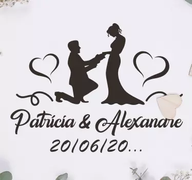 Most házasodott személyre szabott esküvői vinil matrica - TenStickers