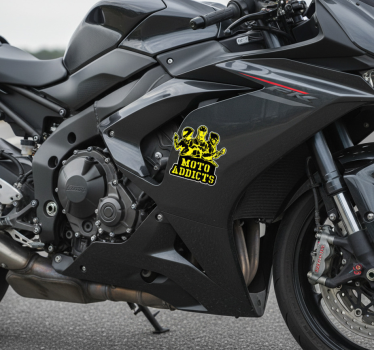 Moto addicts logó motoros matrica - TenStickers