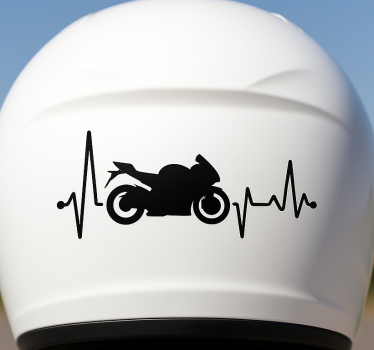Monokrom szívverés motoros matrica - TenStickers