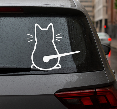 Mozgó farokkal rendelkező macska autó matrica - TenStickers