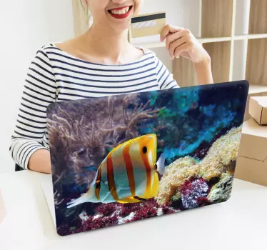 Nagy akadályzátony laptop matrica - TenStickers