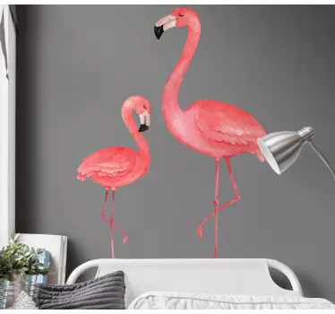 Nagy és kicsi flamingó madár matrica - TenStickers