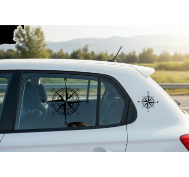 Nagy utazási iránytű autó matrica - TenStickers