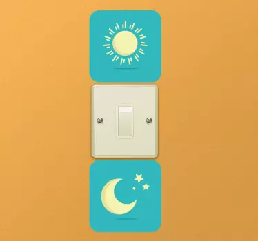 Nap hold villanykapcsoló matrica - TenStickers