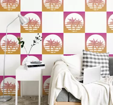 Naplemente vintage táj cserép átadása - TenStickers