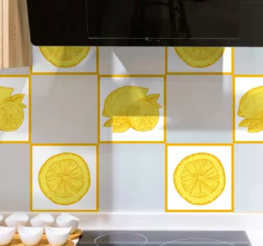 Narancs és citrom vázlat csempe cserép átadása - TenStickers