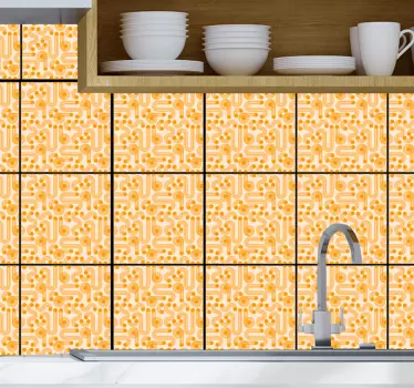 Narancssárga geometriai burkolólapok - TenStickers