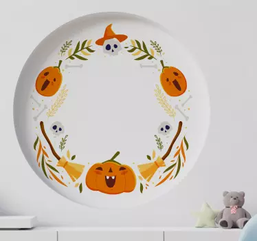 Narancssárga sütőtök keret halloween fali matrica - TenStickers
