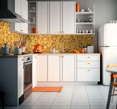 Négyzetek salpicadero csempe matrica - TenStickers