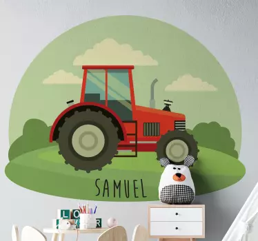 Név és kis traktoros játék matrica - TenStickers
