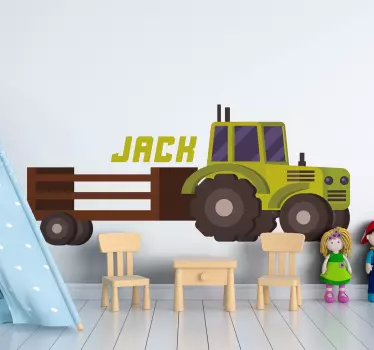 Név pótkocsi traktor játék matricájában - TenStickers