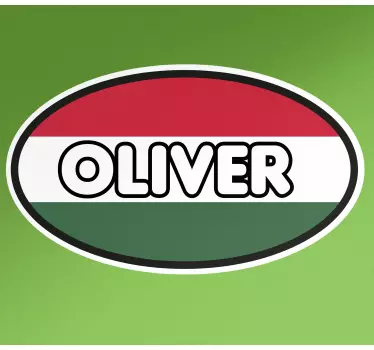 Névvel ellátott magyar zászló testreszabható matrica - TenStickers
