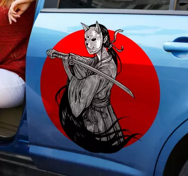 Ninja lány sziluett autó matrica - TenStickers