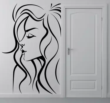 Női arc körvonal matrica - TenStickers