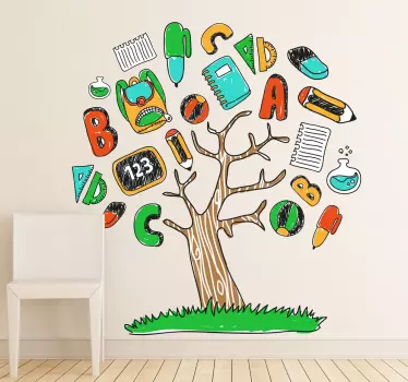 Oktatási fa falmatrica iskoláknak - TenStickers