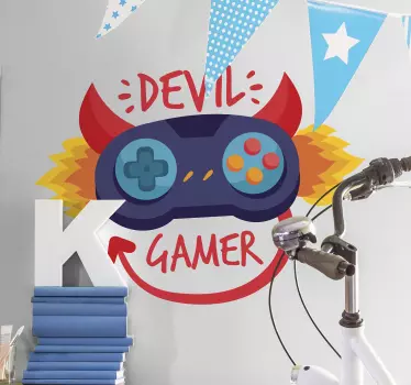 ördög gamer videojáték fal matrica - TenStickers