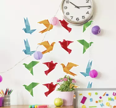 Origami állatok madár matrica - TenStickers