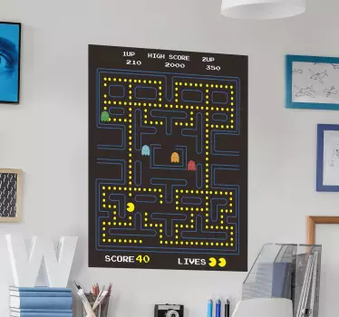 Pacman videojáték fali matrica - TenStickers