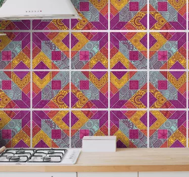 Paisley mozaik csempe átadó matrica - TenStickers